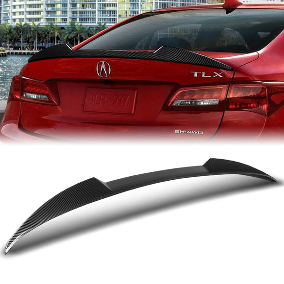 W-Power ABS V-Style Rear Trunk Lip Duckbill Spoiler Wing For 2015-2020 Acura TLX -Carbon Fiber Look