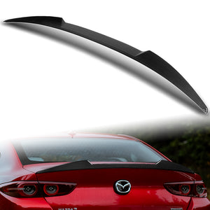 W-Power ABS V-Style Rear Trunk Lip Spoiler Wing For 2019-2023 Mazda 3 Sedan 4DR -Carbon Fiber Look