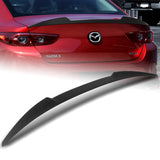 W-Power ABS V-Style Rear Trunk Lip Spoiler Wing For 2019-2023 Mazda 3 Sedan 4DR -Unpainted Matte Black