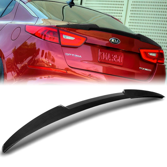 W-Power ABS V-Style Rear Trunk Lip Spoiler Wing For 2014-2015 Kia Optima K5 -Carbon Fiber Look