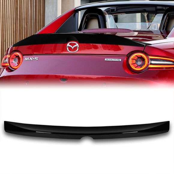 W-Power ABS STP-Style Rear Trunk Lip Duckbill Spoiler Wing For 2016-2024 Mazda Miata MX-5 -Pearl Black