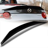 W-Power ABS STP-Style Rear Trunk Lip Duckbill Spoiler Wing For 2016-2024 Mazda Miata MX-5 -Pearl Black