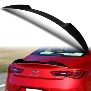 W-Power ABS V-Style Rear Trunk Lip Spoiler Wing For 2017-2022 Infiniti Q60 Coupe -Pearl Black