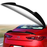 W-Power ABS V-Style Rear Trunk Lip Spoiler Wing For 2017-2022 Infiniti Q60 Coupe -Pearl Black