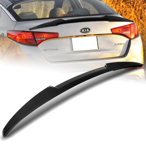 W-Power ABS V-Style Rear Trunk Lip Spoiler Wing For 2011-2013 Kia Optima -Carbon Fiber Look