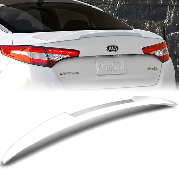 W-Power ABS V-Style Rear Trunk Lip Spoiler Wing For 2011-2013 Kia Optima -Pearl White