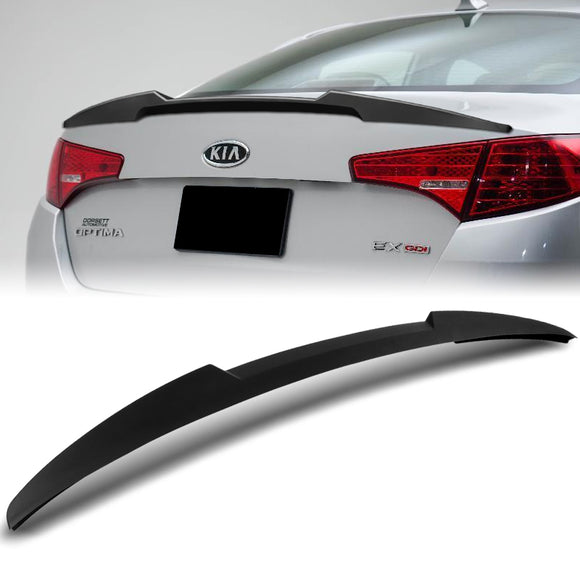 W-Power ABS V-Style Rear Trunk Lip Spoiler Wing For 2011-2013 Kia Optima -Unpainted Matte Black