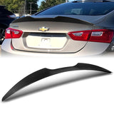 W-Power ABS V-Style Rear Trunk Lip Spoiler Wing For 2016-2024 Chevrolet Malibu -Carbon Fiber Look