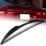 W-Power ABS V-Style Rear Trunk Lip Spoiler Wing For 2016-2024 Chevrolet Malibu -Carbon Fiber Look