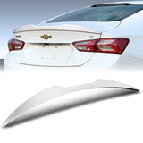 W-Power ABS V-Style Rear Trunk Lip Spoiler Wing For 2016-2024 Chevrolet Malibu -Pearl White