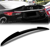 W-Power ABS V-Style Rear Trunk Lip Spoiler Wing For 2014-2017 Mazda 6 Mazda6 -Pearl Black