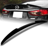 W-Power ABS V-Style Rear Trunk Lip Spoiler Wing For 2014-2017 Mazda 6 Mazda6 -Pearl Black