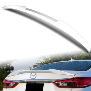 W-Power ABS V-Style Rear Trunk Lip Spoiler Wing For 2014-2017 Mazda 6 Mazda6 -Pearl White