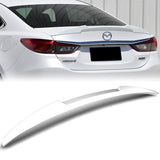 W-Power ABS V-Style Rear Trunk Lip Spoiler Wing For 2014-2017 Mazda 6 Mazda6 -Pearl White