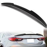 W-Power ABS V-Style Rear Trunk Lip Spoiler Wing For 2014-2017 Mazda 6 Mazda6 -Unpainted Matte Black