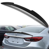 W-Power ABS V-Style Rear Trunk Lip Spoiler Wing For 2014-2017 Mazda 6 Mazda6 -Unpainted Matte Black