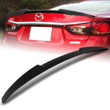 W-Power ABS V-Style Rear Trunk Lip Spoiler Wing For 2014-2017 Mazda 6 Mazda6 -Unpainted Matte Black