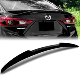 W-Power ABS V-Style Rear Trunk Lip Spoiler Wing For 2014-2018 Mazda 3 Sedan 4DR -Pearl Black