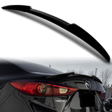 W-Power ABS V-Style Rear Trunk Lip Spoiler Wing For 2014-2018 Mazda 3 Sedan 4DR -Pearl Black