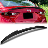 W-Power ABS V-Style Rear Trunk Lip Spoiler Wing For 2014-2018 Mazda 3 Sedan 4DR -Carbon Fiber Look