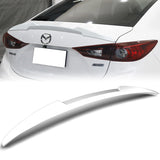 W-Power ABS V-Style Rear Trunk Lip Spoiler Wing For 2014-2018 Mazda 3 Sedan 4DR -Pearl White