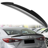 W-Power ABS V-Style Rear Trunk Lip Spoiler Wing For 2014-2018 Mazda 3 Sedan 4DR -Unpainted Matte Black