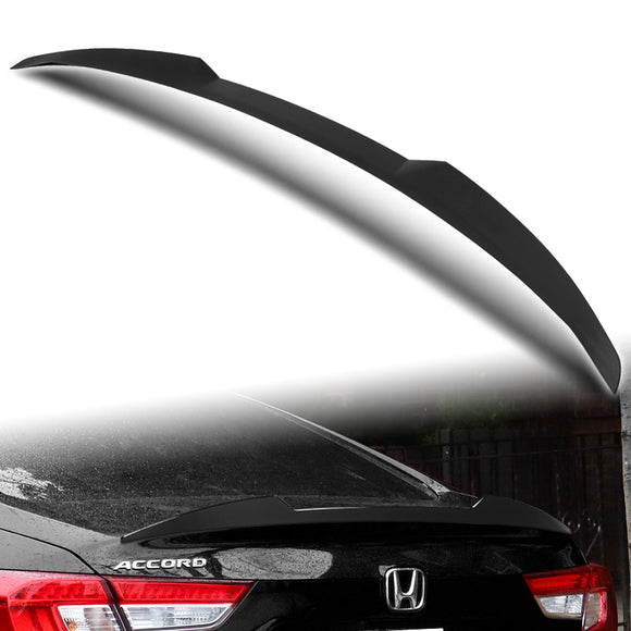 W-Power ABS V-Style Rear Trunk Lip Spoiler Wing For 2018-2022 Honda Accord Sedan 4DR -Unpainted Matte Black