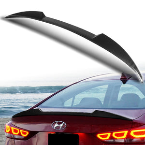 W-Power ABS V-Style Rear Trunk Lip Spoiler Wing For 2017-2018 Hyundai Elantra -Carbon Fiber Look