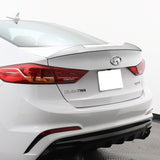 W-Power ABS V-Style Rear Trunk Lip Spoiler Wing For 2017-2018 Hyundai Elantra -Pearl White