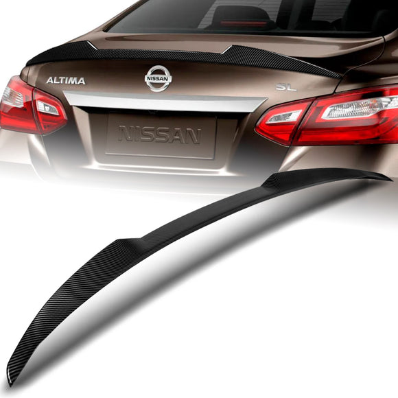 W-Power ABS V-Style Rear Trunk Lip Spoiler Wing For 2016-2018 Nissan Altima Sedan 4DR -Carbon Fiber Look