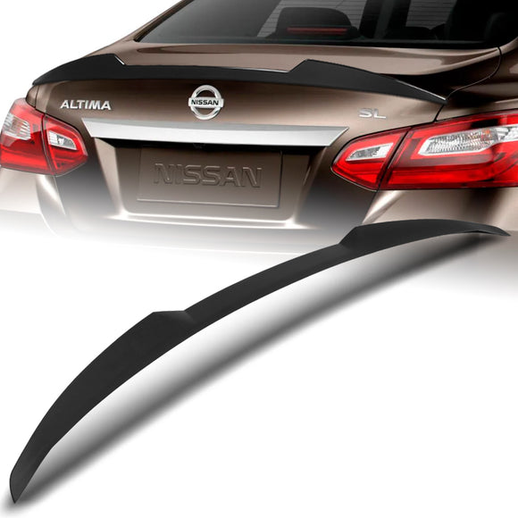 W-Power ABS V-Style Rear Trunk Lip Spoiler Wing For 2016-2018 Nissan Altima Sedan 4DR -Unpainted Matte Black