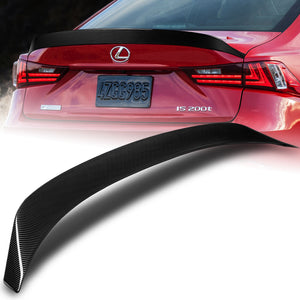 W-Power ABS AR-Style Rear Trunk Lip Spoiler Wing For 2014-2020 Lexus IS-Series Sedan 4DR -Carbon Fiber Look