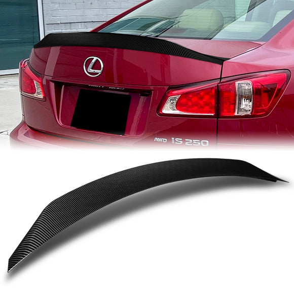 W-Power ABS STP-Style Rear Trunk Lip Spoiler Wing For 2006-2013 Lexus IS250 IS350 ISF -Carbon Fiber Look