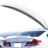 W-Power ABS AR-Style Rear Trunk Lip Duckbill Spoiler Wing For 2012-2015 Honda Civic Sedan 4DR -Pearl White