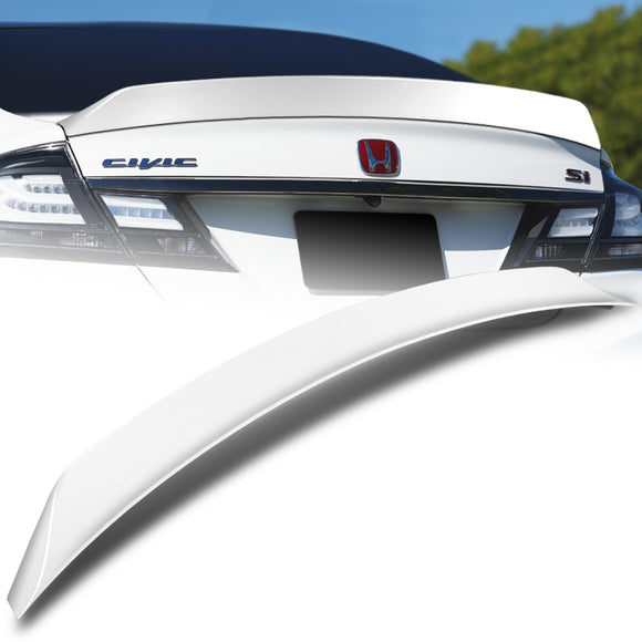 W-Power ABS AR-Style Rear Trunk Lip Duckbill Spoiler Wing For 2012-2015 Honda Civic Sedan 4DR -Pearl White