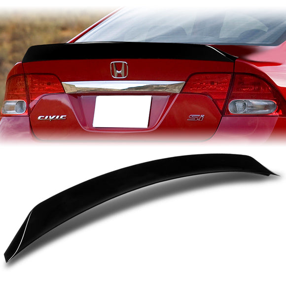 W-Power ABS AR-Style Rear Trunk Lip Duckbill Spoiler Wing For 2006-2011 Honda Civic Sedan 4DR -Pearl Black