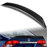 W-Power ABS AR-Style Rear Trunk Lip Duckbill Spoiler Wing For 2006-2011 Honda Civic Sedan 4DR -Carbon Fiber Look