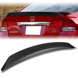 W-Power ABS AR-Style Rear Trunk Lip Duckbill Spoiler Wing For 2006-2011 Honda Civic Sedan 4DR -Unpainted Matte Black