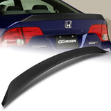 W-Power ABS AR-Style Rear Trunk Lip Duckbill Spoiler Wing For 2006-2011 Honda Civic Sedan 4DR -Unpainted Matte Black