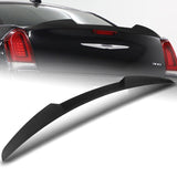 W-Power ABS V-Style Rear Trunk Lip Spoiler Wing For 2011-2023 Chrysler 300 / 300C / 300S -Unpainted Matte Black