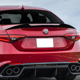 W-Power ABS V-Style Rear Trunk Lip Duckbill Spoiler Wing For 2017-2023 Alfa Romeo Giulia -Pearl Black