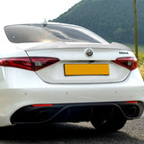 W-Power ABS V-Style Rear Trunk Lip Duckbill Spoiler Wing For 2017-2023 Alfa Romeo Giulia -Pearl White