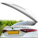 W-Power ABS V-Style Rear Trunk Lip Duckbill Spoiler Wing For 2017-2023 Alfa Romeo Giulia -Pearl White