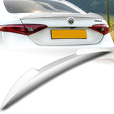 W-Power ABS V-Style Rear Trunk Lip Duckbill Spoiler Wing For 2017-2023 Alfa Romeo Giulia -Pearl White