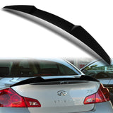 W-Power ABS V-Style Rear Trunk Lip Spoiler Wing For 2007-2015 Infiniti G25 / G35 / G37 Sedan 4DR -Pearl Black