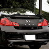 W-Power ABS V-Style Rear Trunk Lip Spoiler Wing For 2007-2015 Infiniti G25 / G35 / G37 Sedan 4DR -Carbon Fiber Look