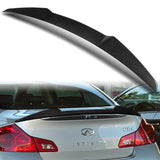 W-Power ABS V-Style Rear Trunk Lip Spoiler Wing For 2007-2015 Infiniti G25 / G35 / G37 Sedan 4DR -Carbon Fiber Look