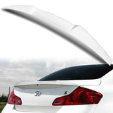 W-Power ABS V-Style Rear Trunk Lip Spoiler Wing For 2007-2015 Infiniti G25 / G35 / G37 Sedan 4DR -Pearl White