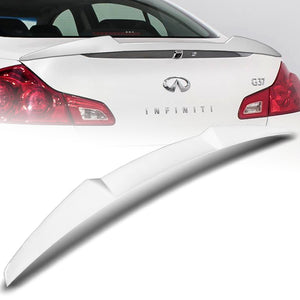 W-Power ABS V-Style Rear Trunk Lip Spoiler Wing For 2007-2015 Infiniti G25 / G35 / G37 Sedan 4DR -Pearl White