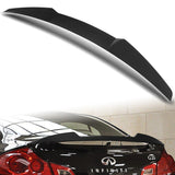 W-Power ABS V-Style Rear Trunk Lip Spoiler Wing For 2007-2015 Infiniti G25 / G35 / G37 -Unpainted Matte Black